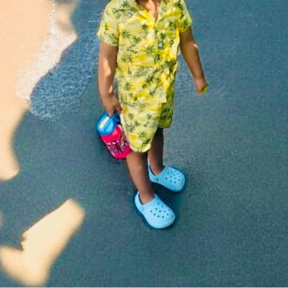 Tropical Yellow Palm Tree Shirt and Shorts Set